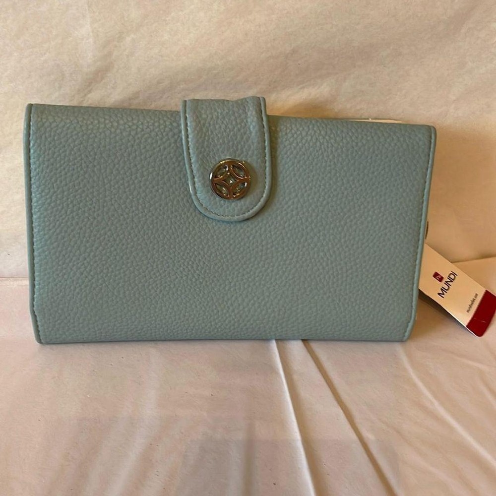 Mundi trifold wallet teal blue